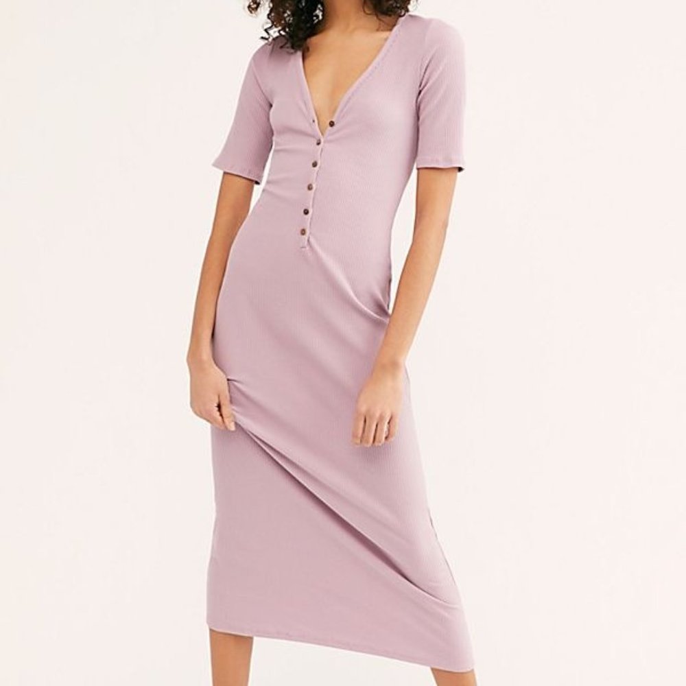 FREE PEOPLE LULU HENLEY MIDI PURPLE DRESS